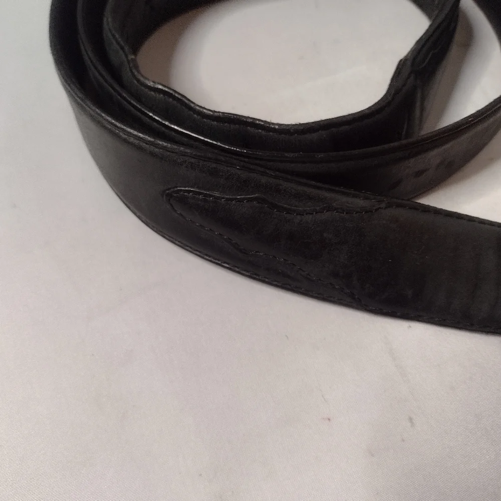 Silver Creek Men's Western Belt Size 46 Black Cowboy Silver Buckle M